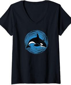 Womens Orcas Killer Whale - For Men and Women V-Neck T-Shirt