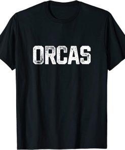 Orcas Vintage Grunge University Font T-Shirt