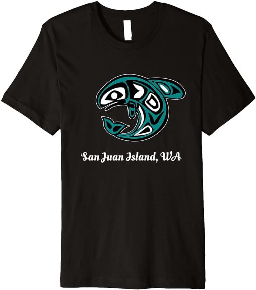 San Juan Island WA Native American Tribal Orca Killer Whale Premium T-Shirt