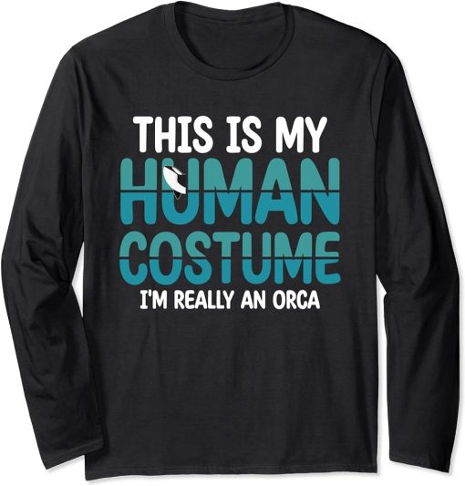 Funny Orca Lover Graphic for Women Men Kids Orca Lover Long Sleeve T-Shirt