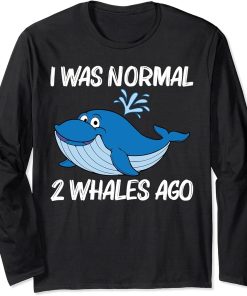 Funny Whale Art For Men Women Orca Narwhal Blue Whales Long Sleeve T-Shirt